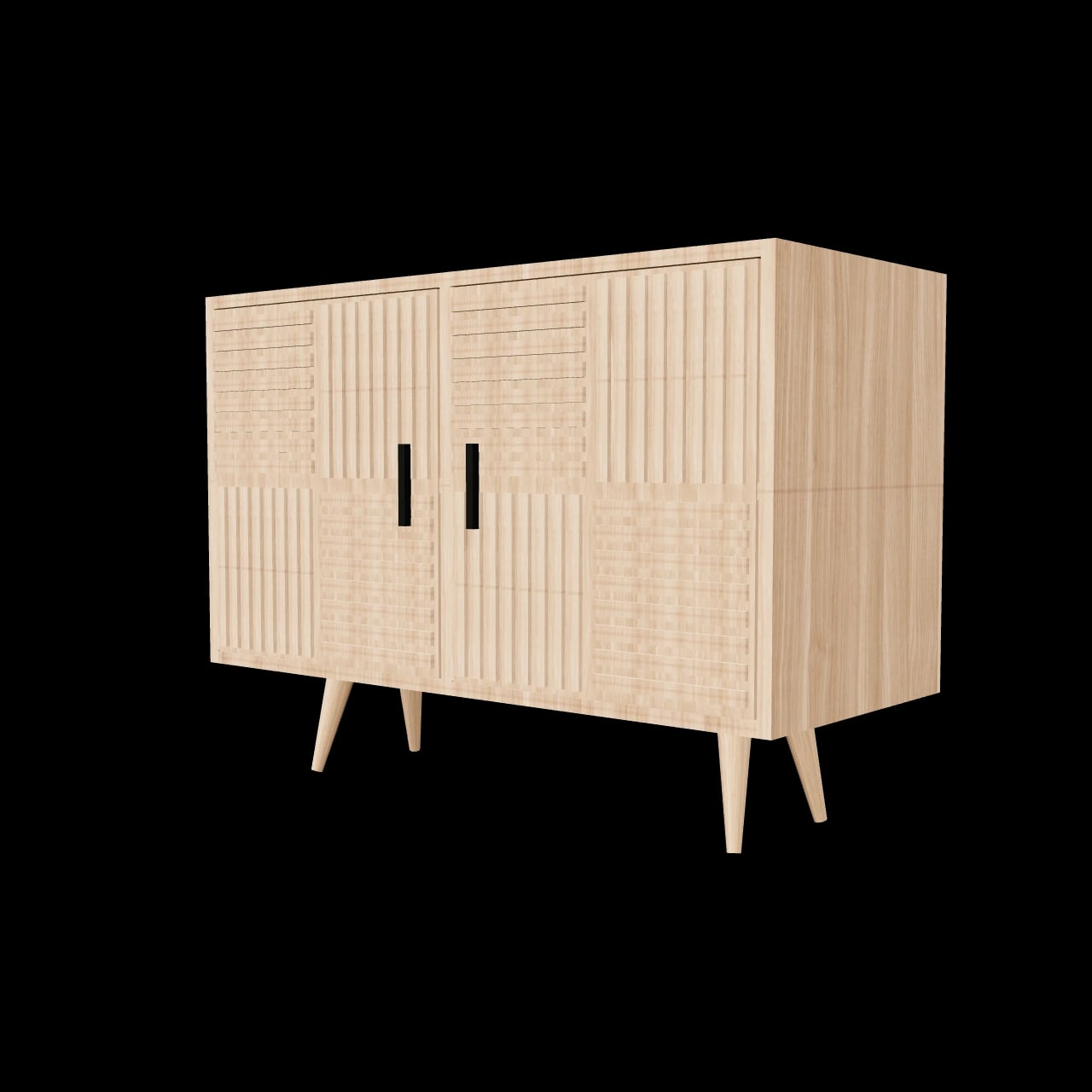 Cabinet cannelé Parmilieu — rendu 3D