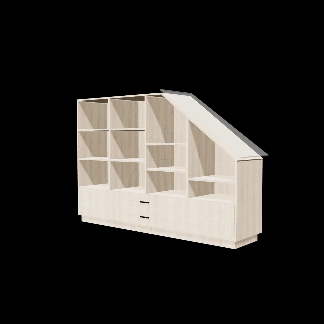 Meuble sous-pente Rochetoirin — rendu 3D